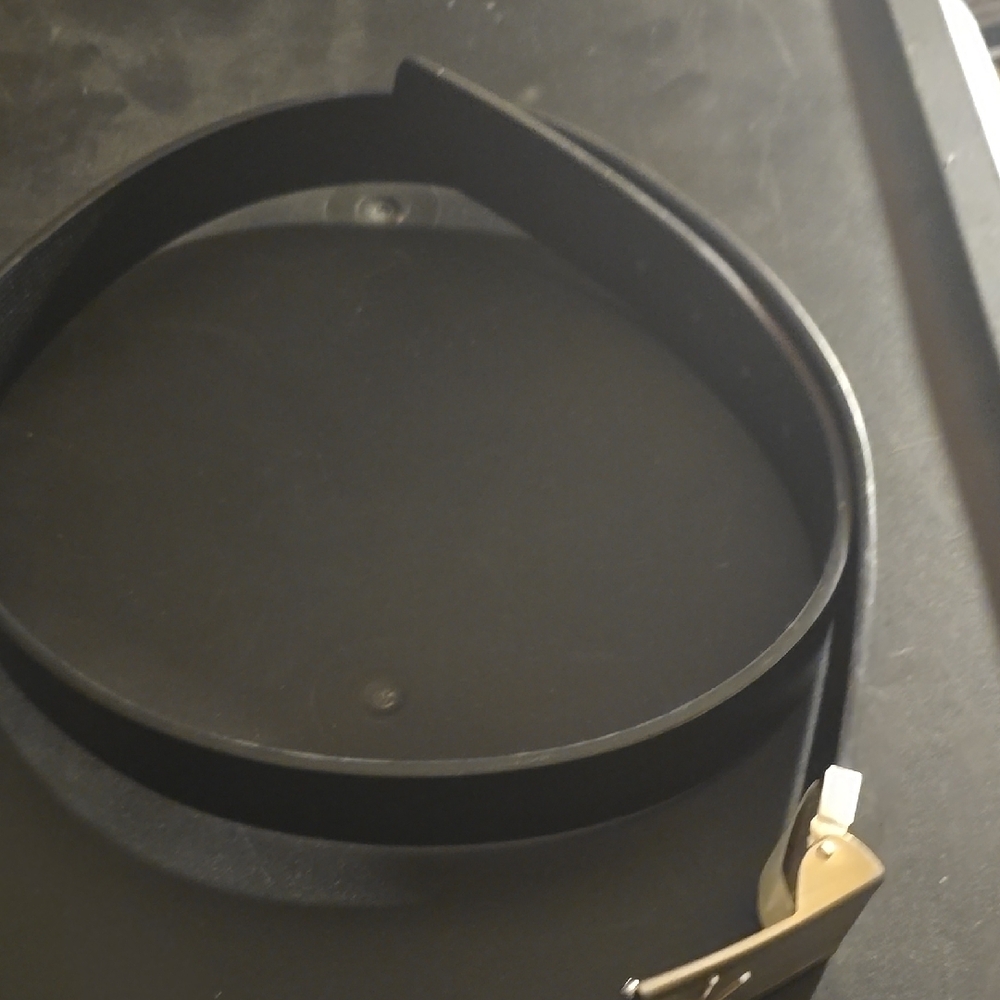 Calvin Klein Black Leather Belt with Silver Buckle